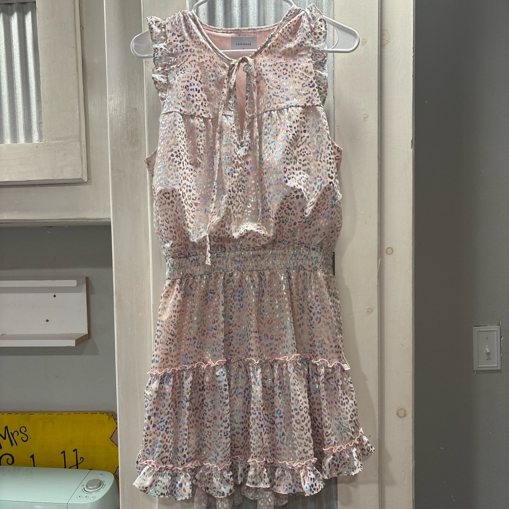 Adrienne Pink Leopard Print Mini Dress